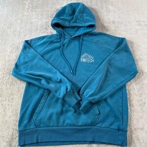 Fintech‎ Hoodie Mens Medium Blue Pullover Fishing Outdoor Casual Sweatshirt